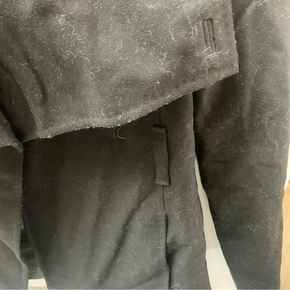 Ted Baker Black Virgin Wool Drape Wrap  Coat - Picture 13 of 14